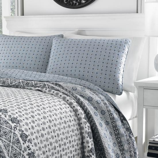 cxmicrotex Boho Stripe Cottontage Quilt Set Tempat Tidur Jahitan