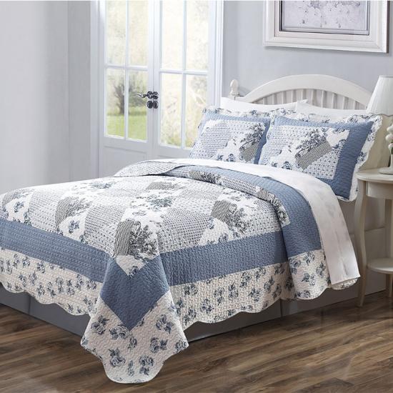 Set Tempat Tidur cxmicrotex Set Quilt Cetak Kain Perca Prewashed