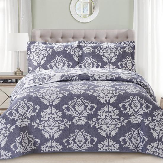 cxmicrotex Damask Purple Bedding Jacquard Quilt Set