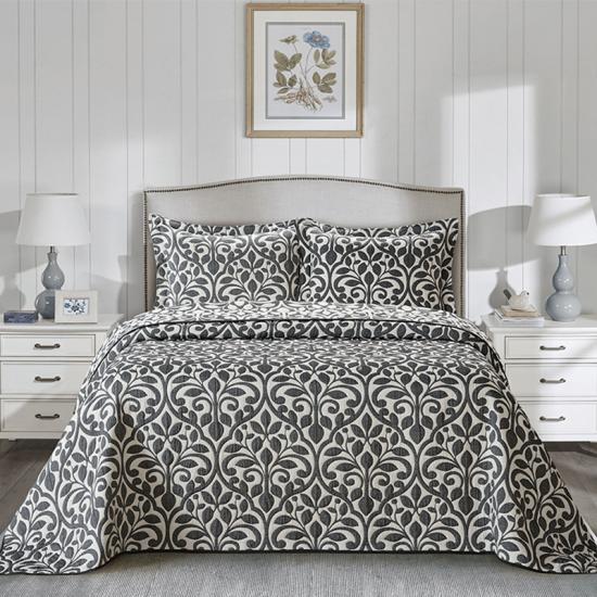 cxmicrotex Jacquard Weave Quilt Set Tempat Tidur 3PC