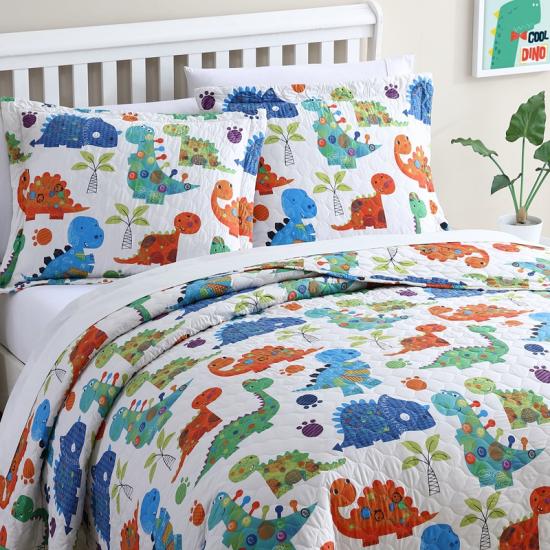 cxmicrotex Set Tempat Tidur Anak Twin Seprai Berlapis Dinosaurus
