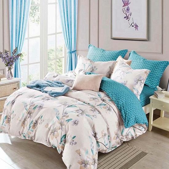 Set Penghibur Sarung Duvet Floral Elegan Modern